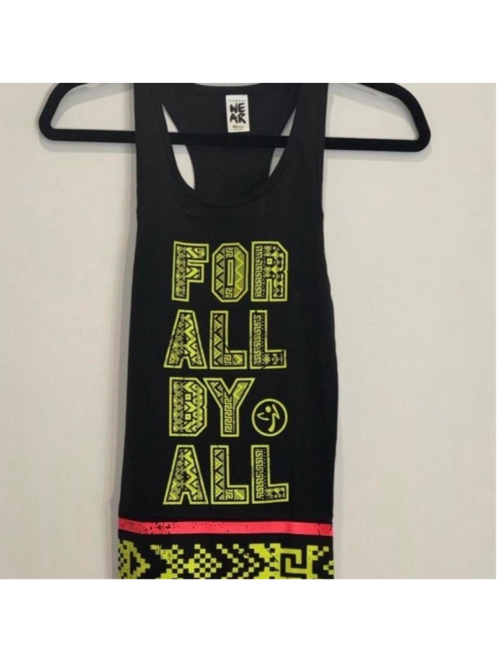Zumba Wear For All By All Instructor Racerback Tank Top Black Neon XS

Zumba Fit